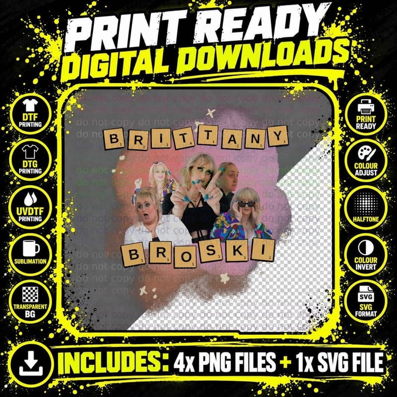 Brittany Broski Vintage Bootleg Tee Png SVG Digital Bundle