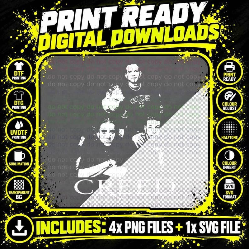 Creed Rock Music Poster T-Shirt Png SVG Digital Bundle
