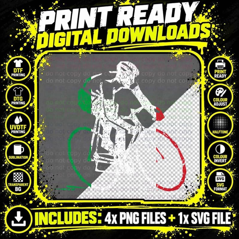 Italian Cyclist Road Racing Tour Cycling Cool Race Png SVG Digital Bundle