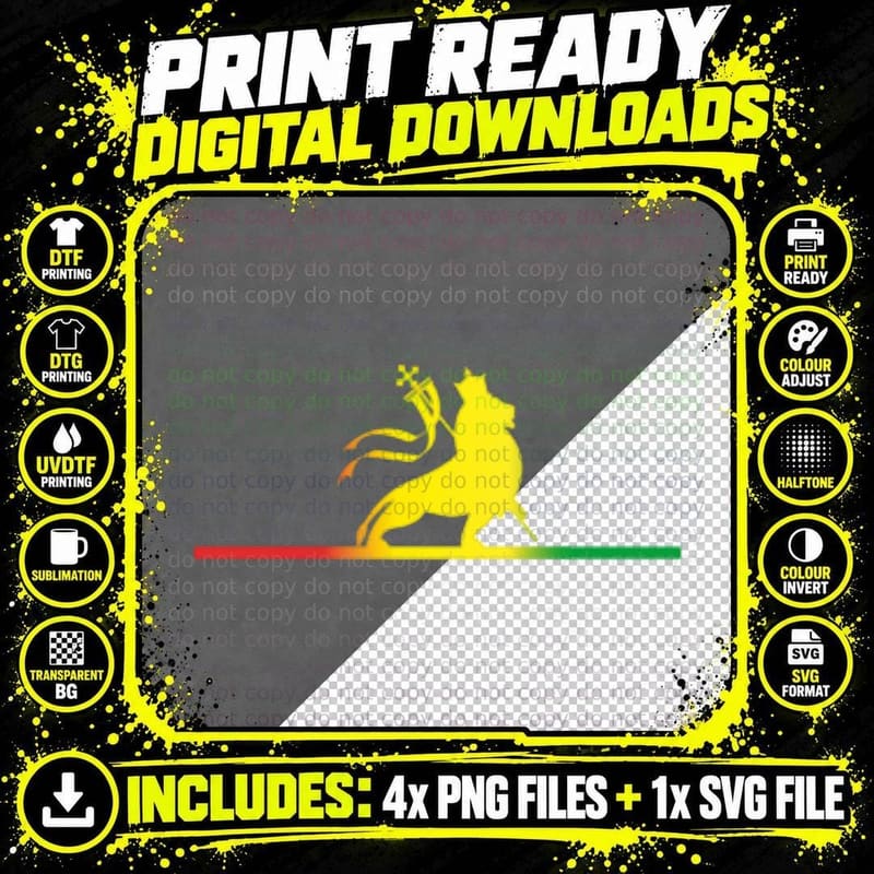 Reggae Rasta Roots Vibes T-Shirt Png SVG Digital Bundle