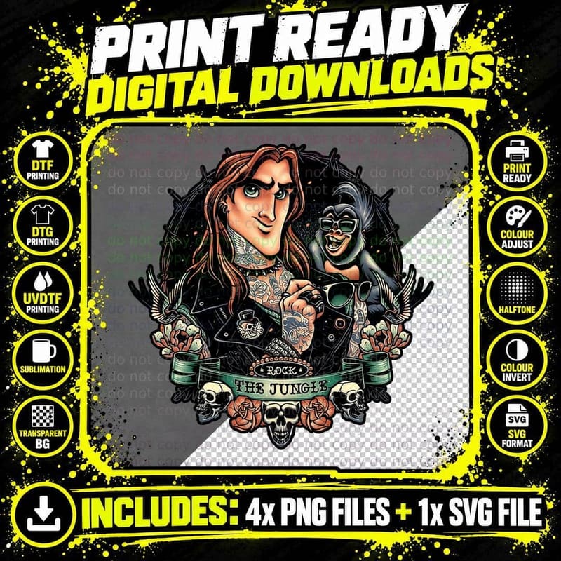 Rock the Jungle! T-Shirt, Gothic Rock Tee Png SVG Digital Bundle