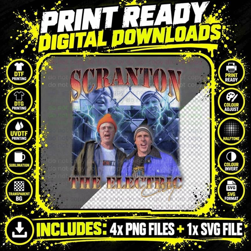 Straight Outta Scranton - Scranton Electric City Bootleg Png SVG Digital Bundle