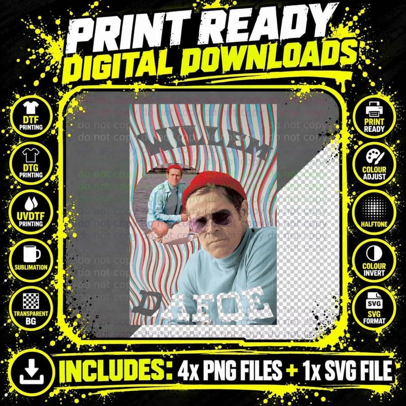 Vintage Bootleg Willem Dafoe Set 1 T-Shirt Png SVG Digital Bundle
