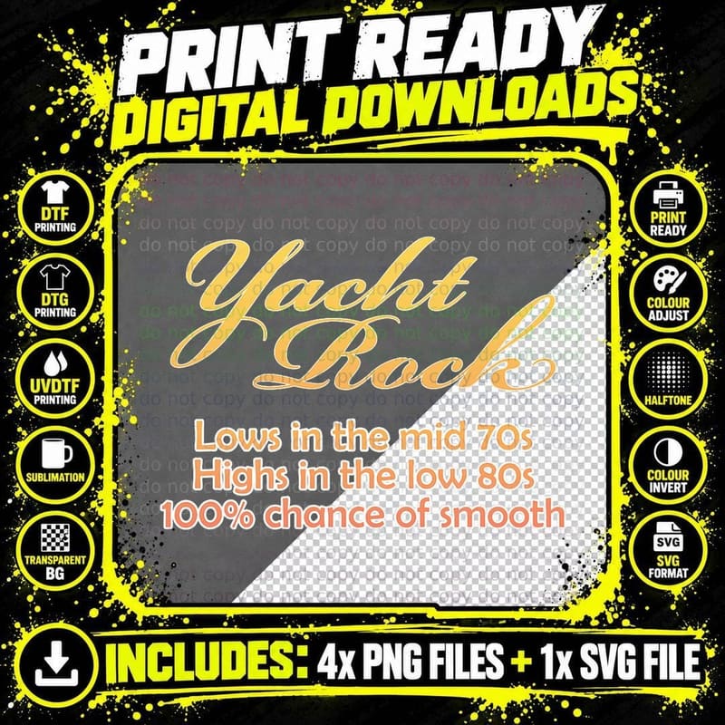 Yacht Rock T-Shirt, Lows in the Mid 70S Highs in the Low Png SVG Digital Bundle