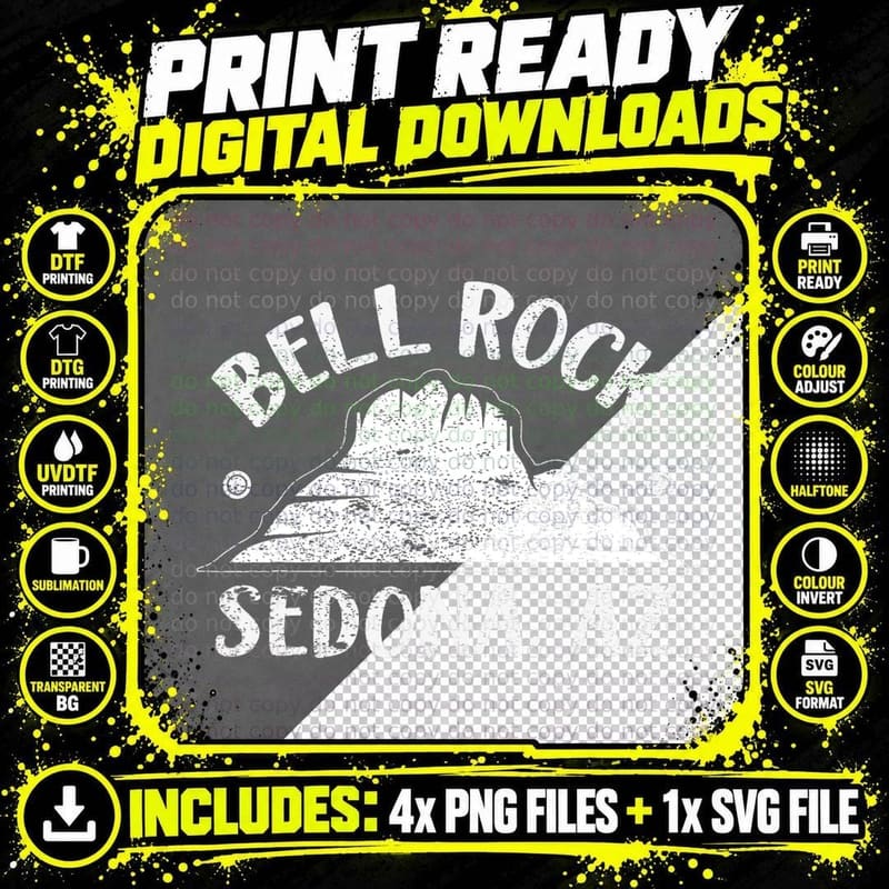 BELL ROCK Sedona Arizona Vortex Red Rock Country Hiking Png SVG Digital Bundle