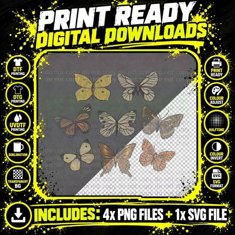 Butterfly Grunge, Fairycore Aesthetic Fairy Core T-Shirt Png SVG Digital Bundle