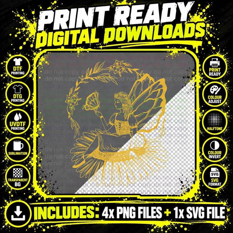 Fairy Grunge, Fairycore Aesthetic Cottagecore Gothic Png SVG Digital Bundle