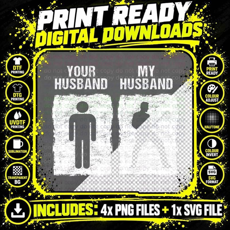 Funny Guitar My Husband Your Husband Wife Guitarist Png SVG Digital Bundle