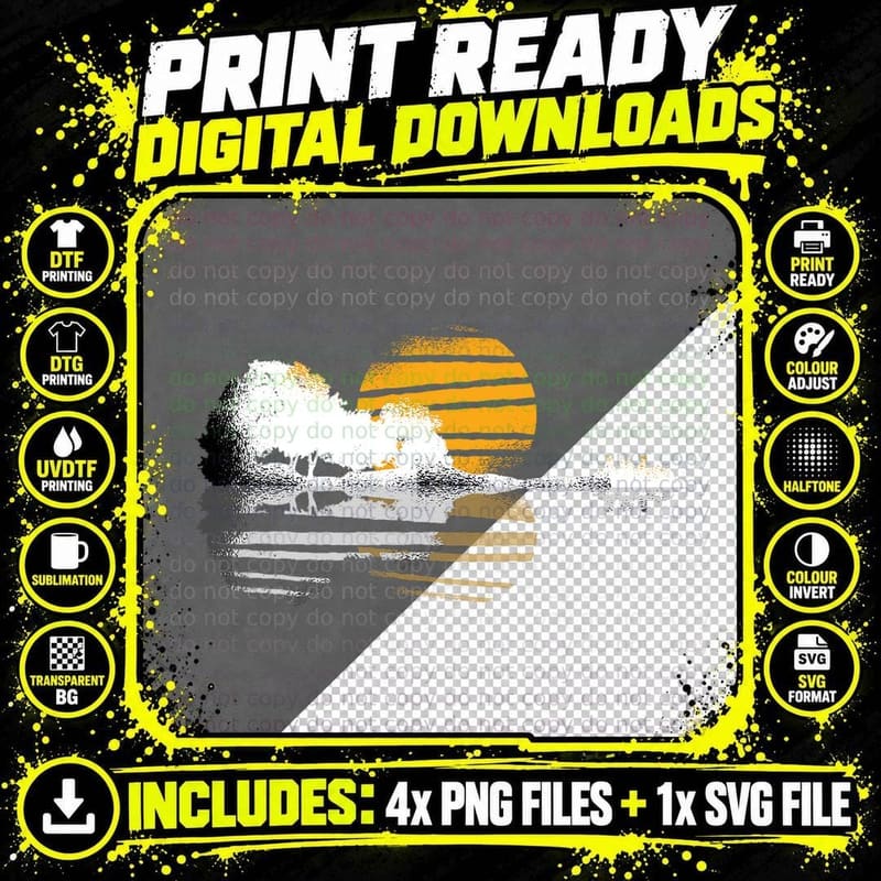 Guitar Lake Shadow Guitar Skyline Love Guitar Musician Png SVG Digital Bundle