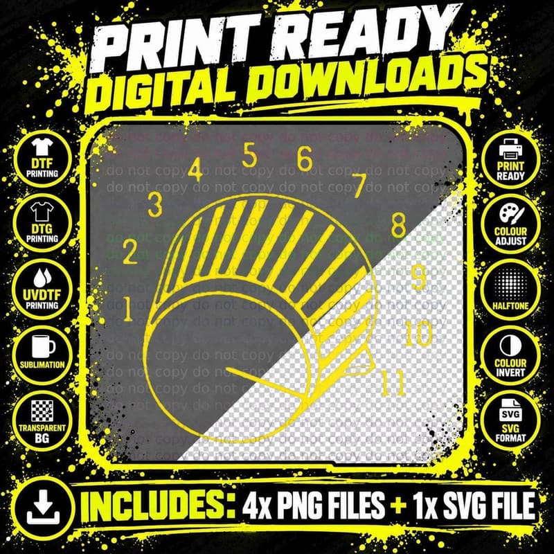 Guitar Shirt Volume up to 11, Guitar Player T-Shirt Png SVG Digital Bundle