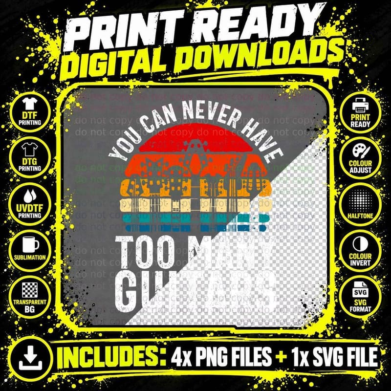 Guitarist, Guitar Player, Musician, Guitar Lover Png SVG Digital Bundle