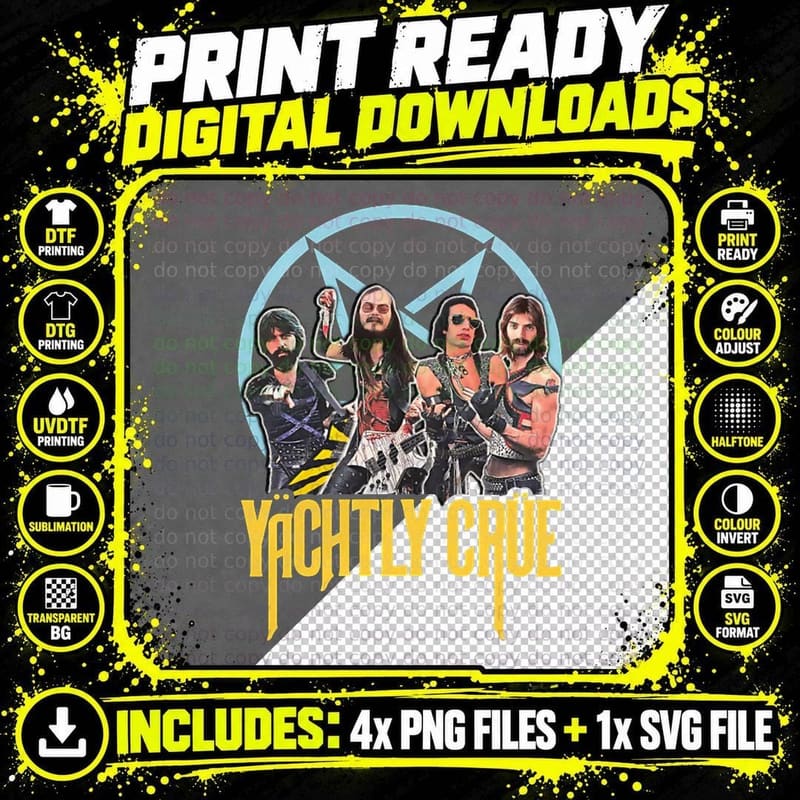 Metal Yacht Rock T-Shirt Png SVG Digital Bundle