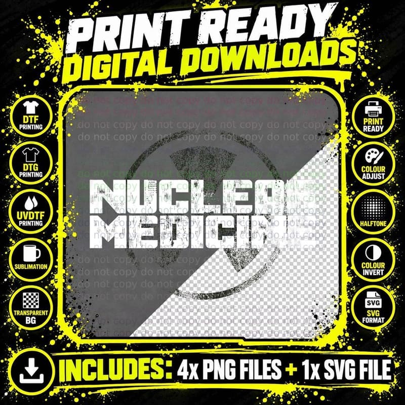Nuclear Medicine Technologist Nuc Med Tech Grunge Png SVG Digital Bundle