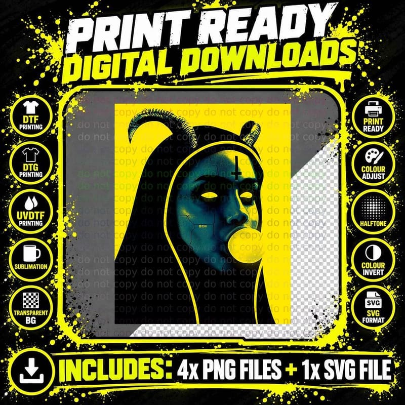 Occult Gothic Dark Satanic Unholy Witchcraft Grunge Emo Png SVG Digital Bundle