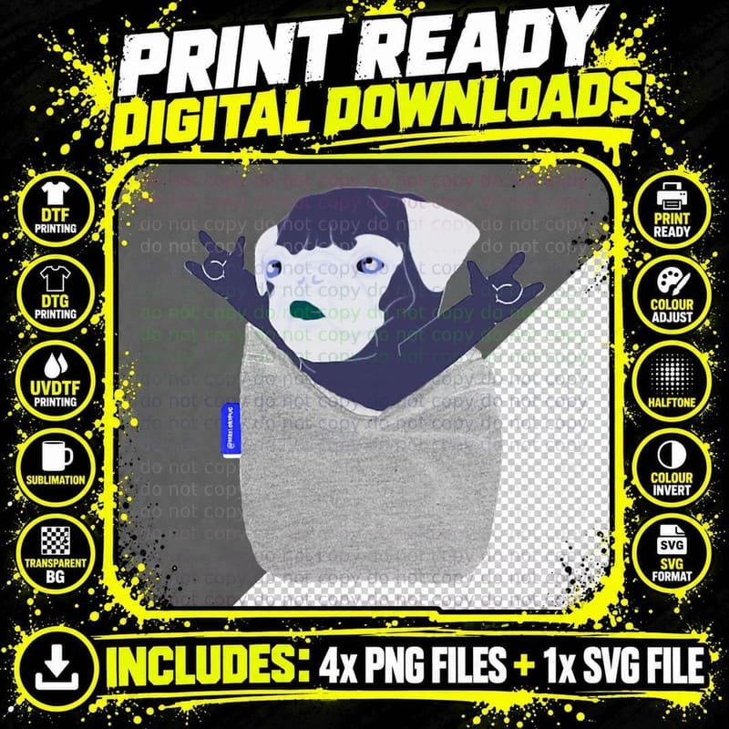 Pug Rock Pocket T-Shirt Png SVG Digital Bundle