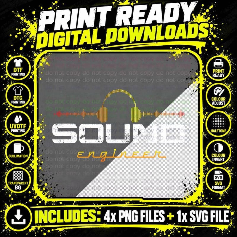 Audio Engineer Music Production Sound Engineer Disc Png SVG Digital Bundle
