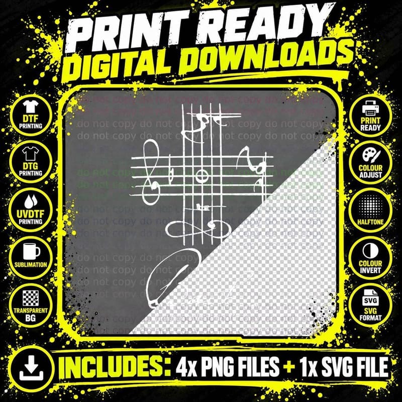 Bach Musical Signature Notation, Music, Classical T-Shirt Png SVG Digital Bundle