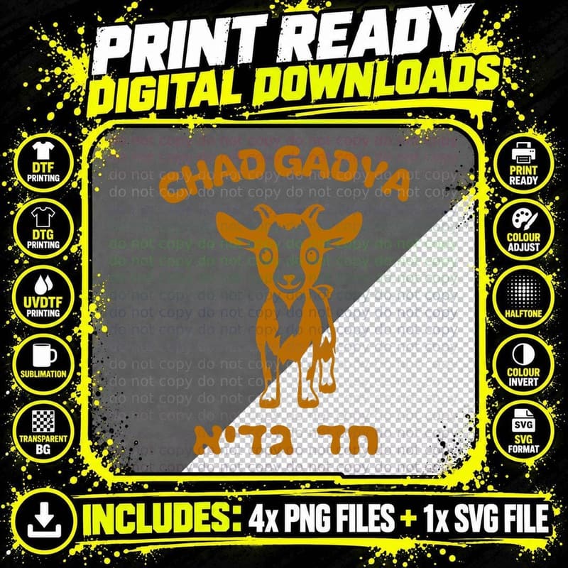 Chad Gadya Passover Seder Songs Jewish Family Matzah Png SVG Digital Bundle