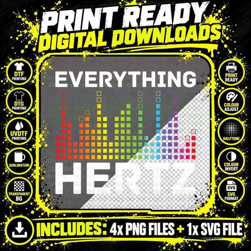 Everything Hertz - Music Producer Studio Audio Tech Png SVG Digital Bundle