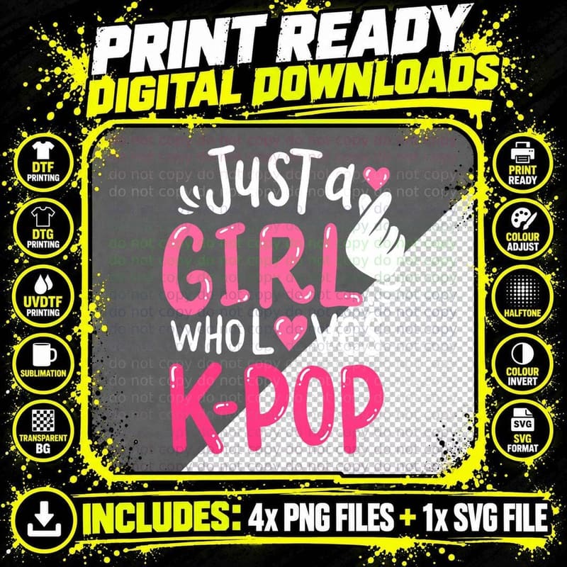 K-Pop Music Girls Gift T-Shirt Png SVG Digital Bundle