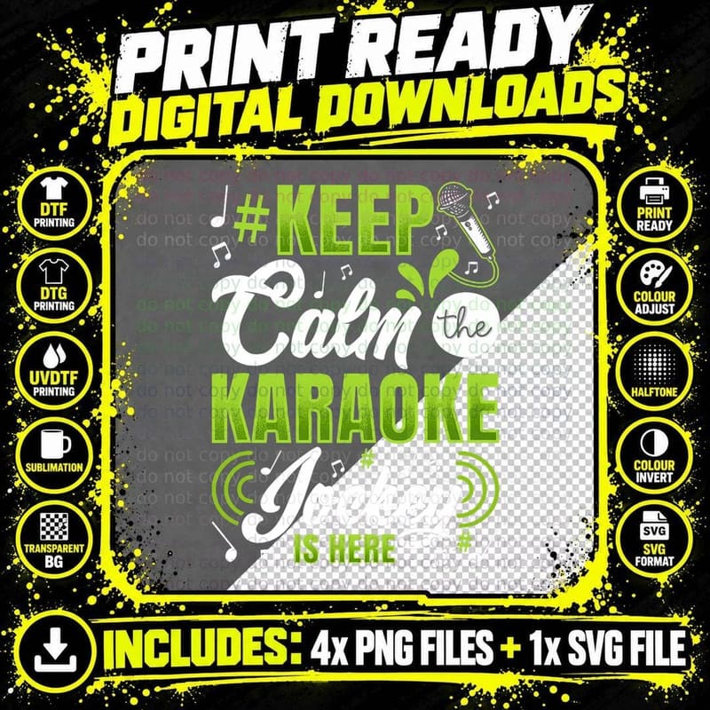 Karaoke Jockey Is Here - Karaoke DJ T-Shirt Png SVG Digital Bundle