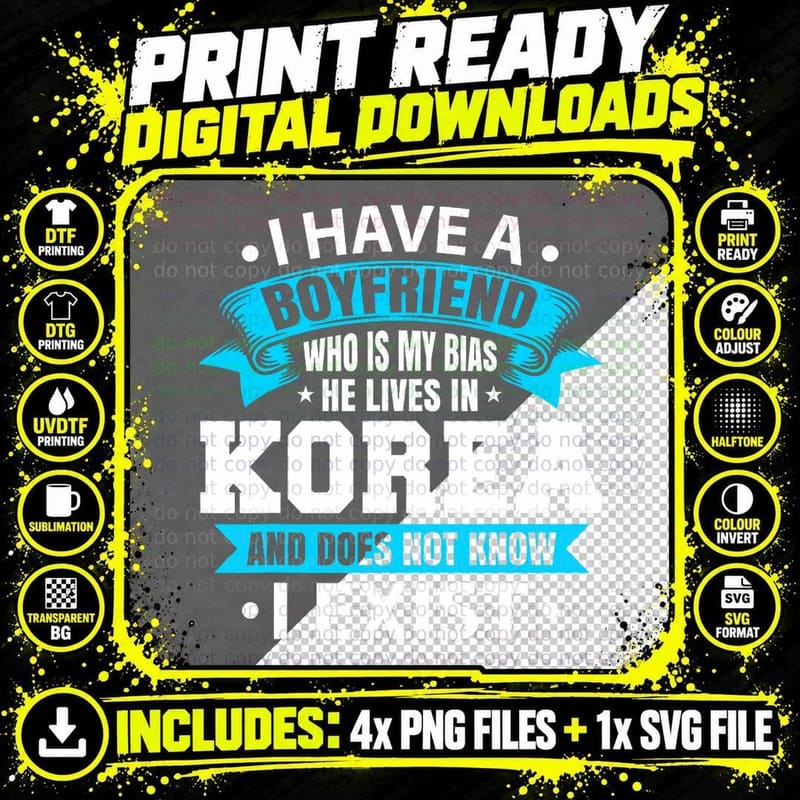 Korean Pop Music Idol Lover K-Pop Fans Music K-Idol Png SVG Digital Bundle