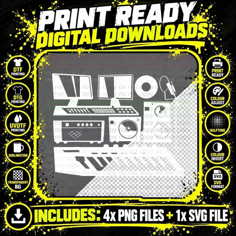Music Producer - Audio Engineer Musician Sound Guy Png SVG Digital Bundle