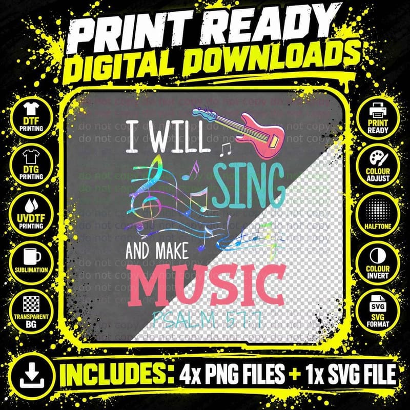 Sing Music T-Shirt, Music Lover Style, Musician Gift Idea Png SVG Digital Bundle