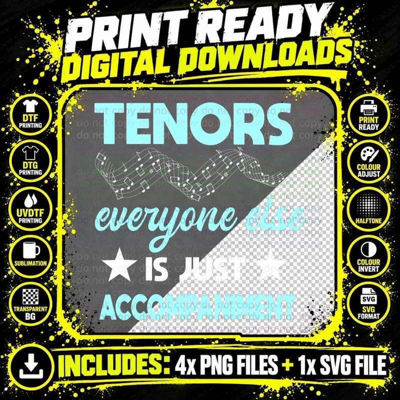 Singer Tenor Artist Musician Vocalist Soloist Performer Png SVG Digital Bundle