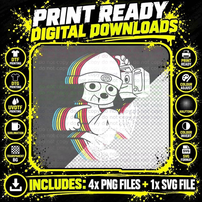The Funky Rapper T-Shirt Png SVG Digital Bundle