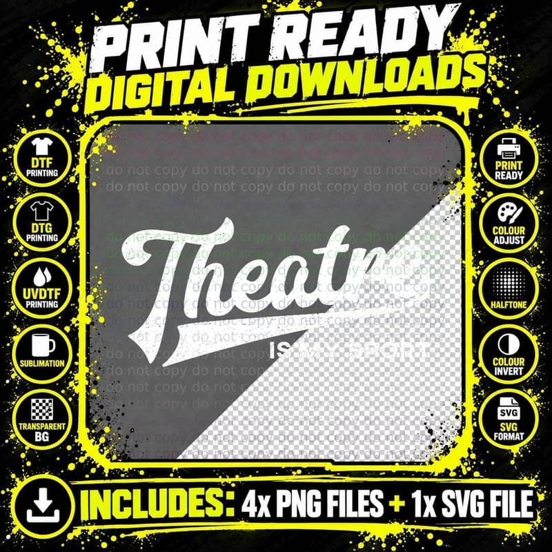 Theatre Is My Sport T-Shirt, Broadway Musical Gift Png SVG Digital Bundle