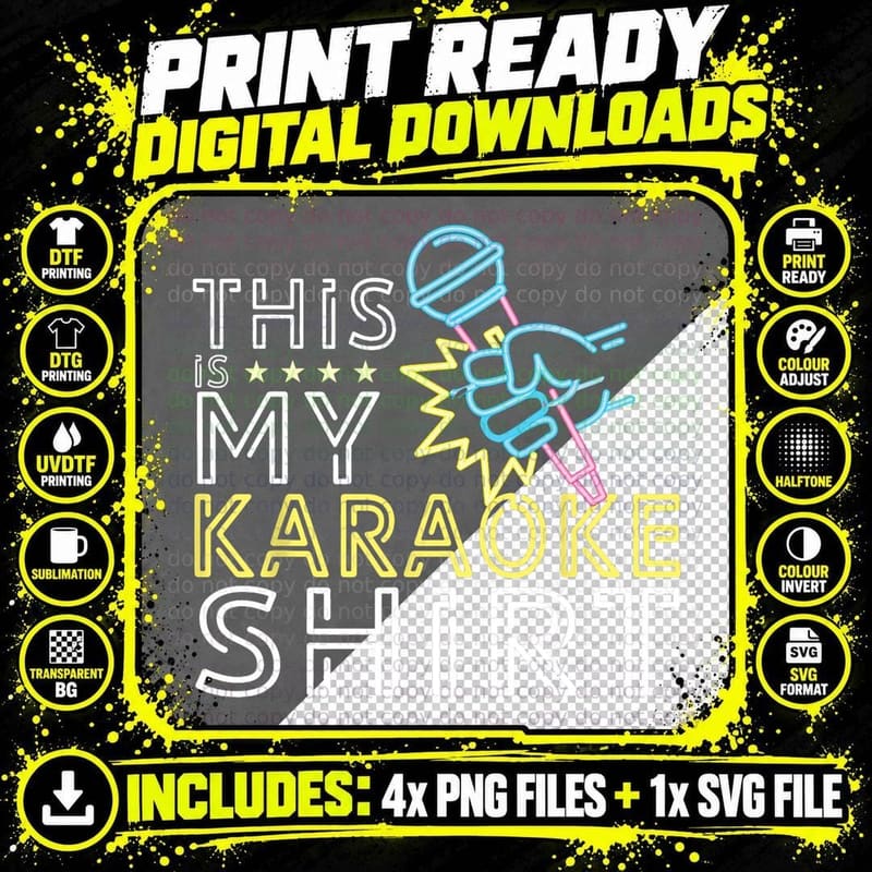 This Is My Karaoke Gift T-Shirt Png SVG Digital Bundle