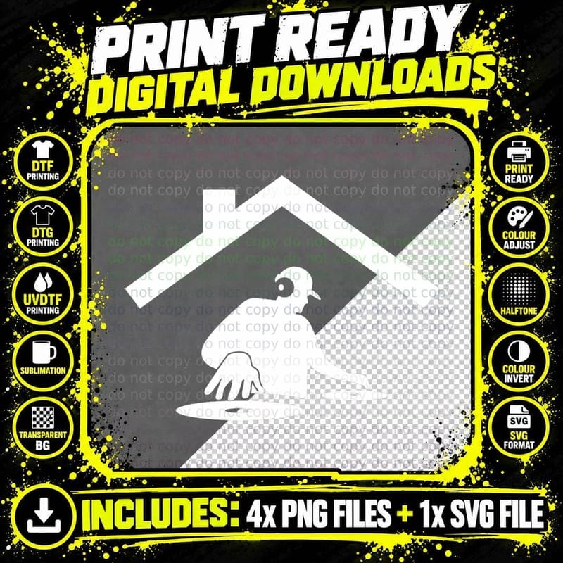 Turntable Dance House DJ Disc Beatmaker Music Producer Png SVG Digital Bundle