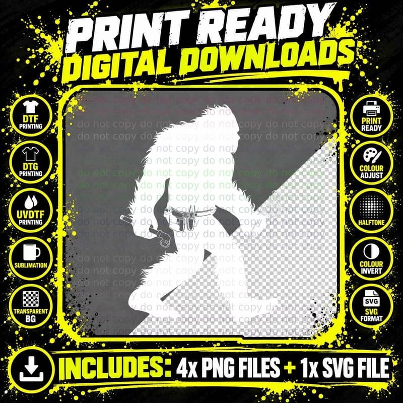 Bigfoot Pipefitter Cryptid Welder Sasquatch Steamfitter Png SVG Digital Bundle