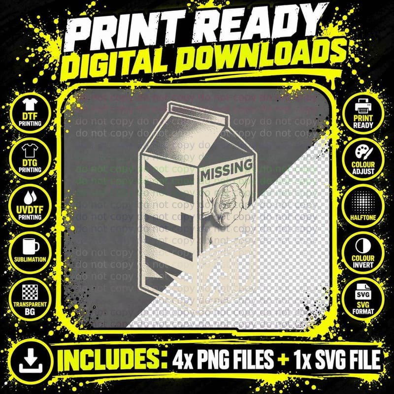 Bigfoot Sasquatch Milk Box Cryptid Folklore Png SVG Digital Bundle