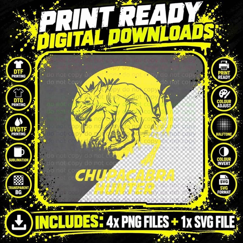 Chupacabra Hide & Seek Hunter Champion Cryptid T-Shirt Png SVG Digital Bundle