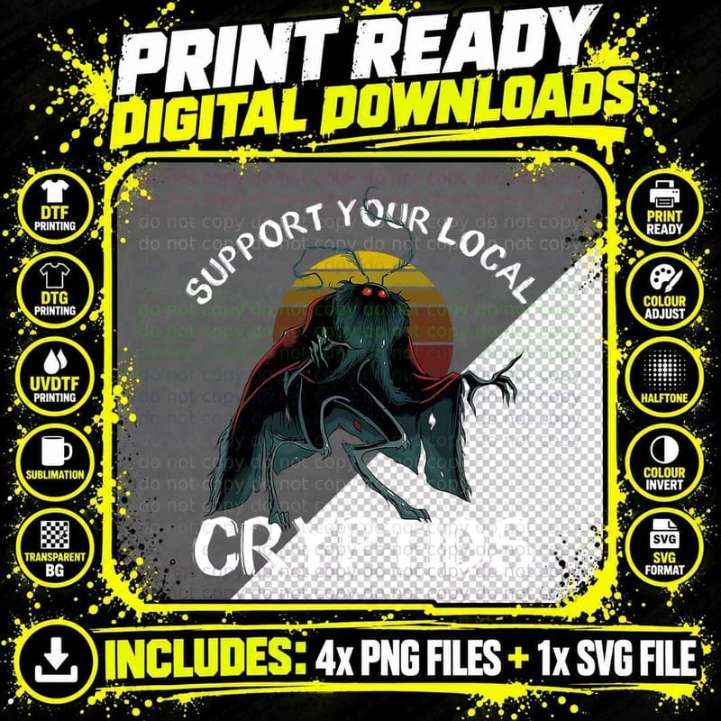 Cryptid Fortean Cryptozoology T-Shirt Png SVG Digital Bundle