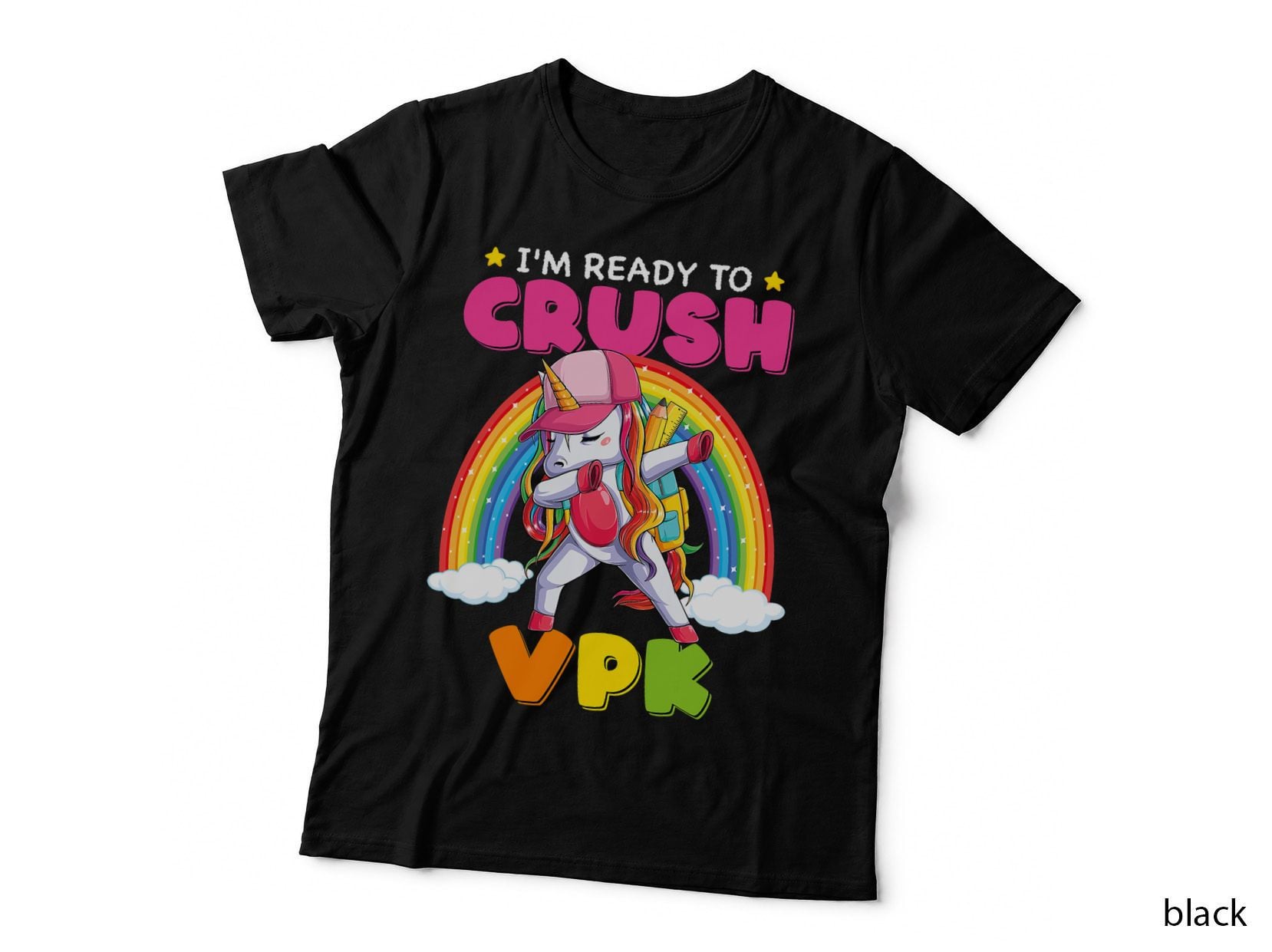 Cute 1st Day Vpk Cool Dabbing Unicorn First Day of Vpk Girl T-Shirt