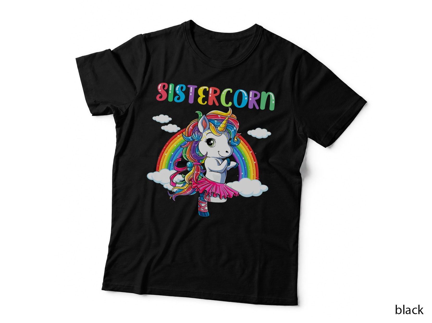 Cute Unicorn Dancing in the Rainbow Sistercorn T-Shirt