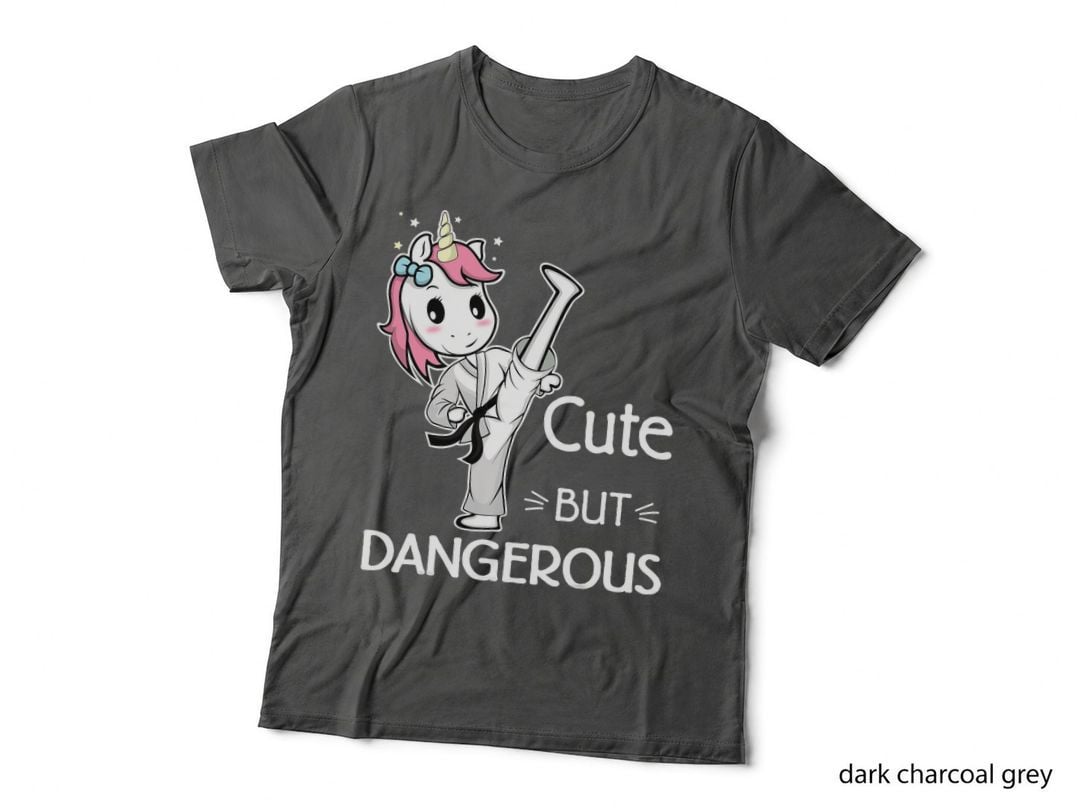 Cute but Dangerous Karate Taekwondo Unicorn Karate Girl T-Shirt
