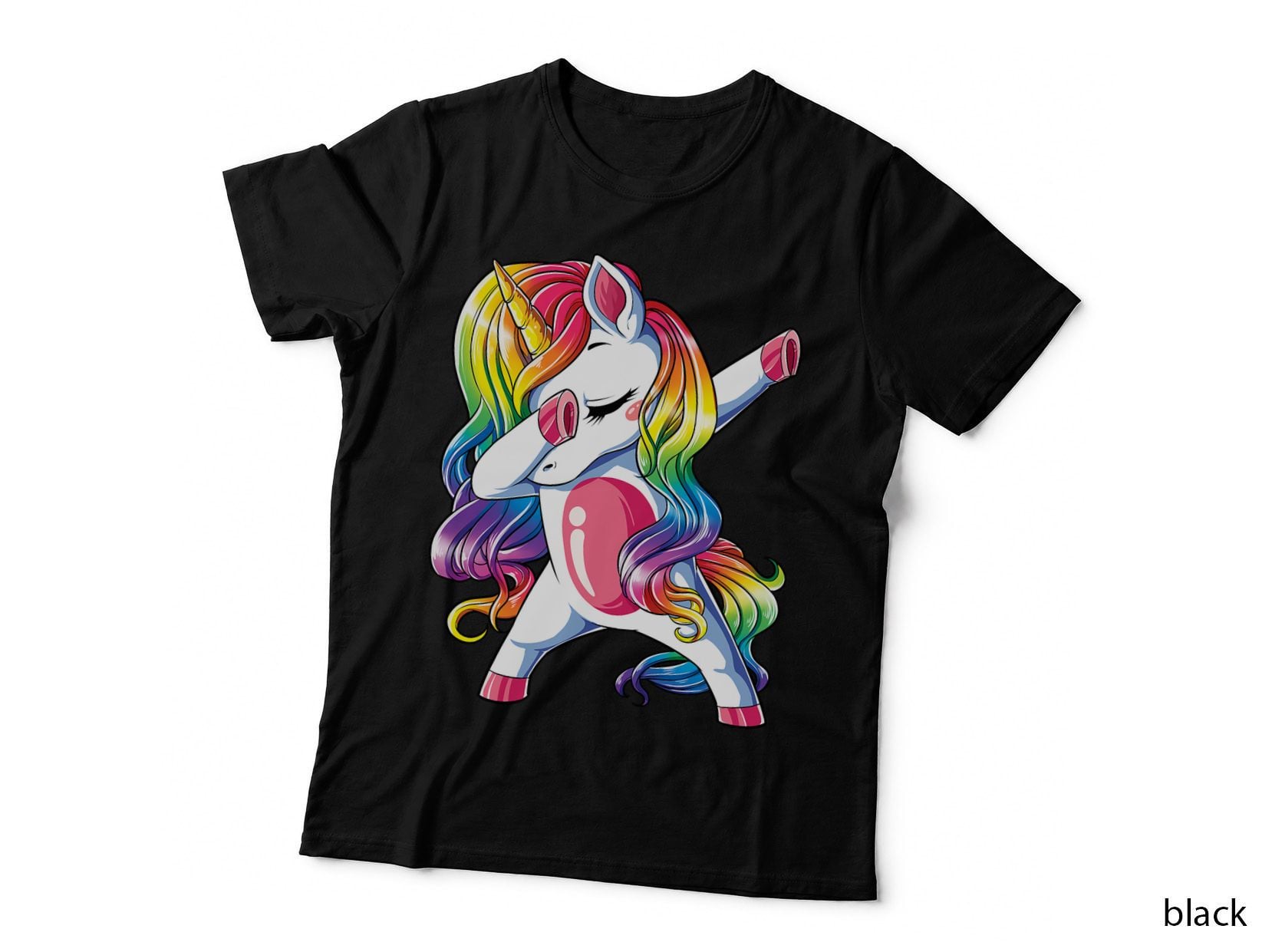 Dabbing Unicorn T Girls Kids Women Rainbow Unicorns T-Shirt