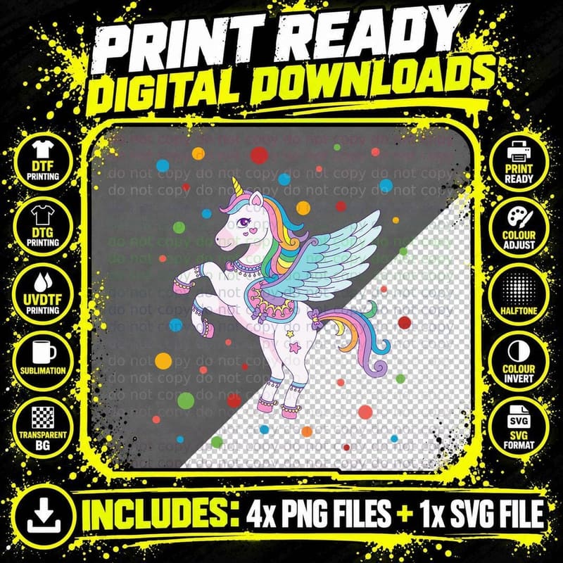 Dot Day Shirt Polka Dots Dotted Unicorn Kid Girls Youth Png SVG Digital Bundle