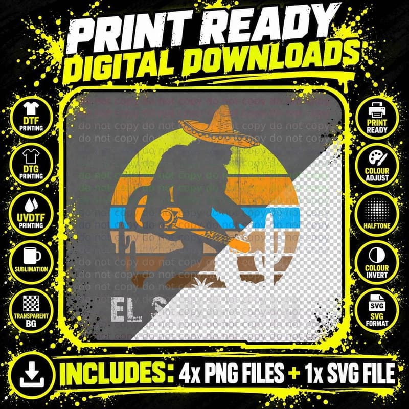 El Squatcho Shirt Bigfoot T Shirt Sasquatch T-Shirt Png SVG Digital Bundle