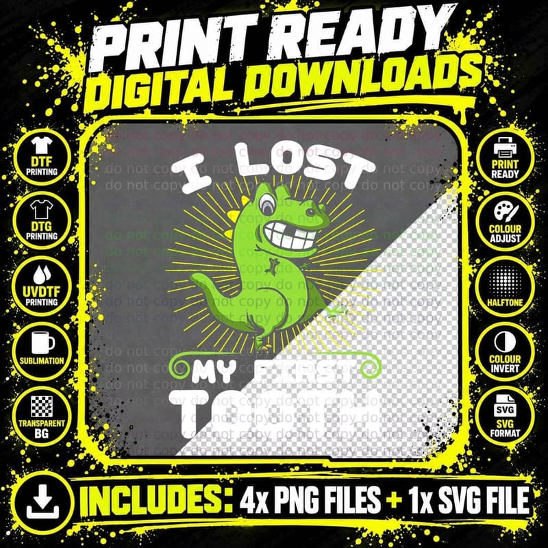 I Lost My First Tooth Kids Toddler Tooth Fairy for Boys Png SVG Digital Bundle