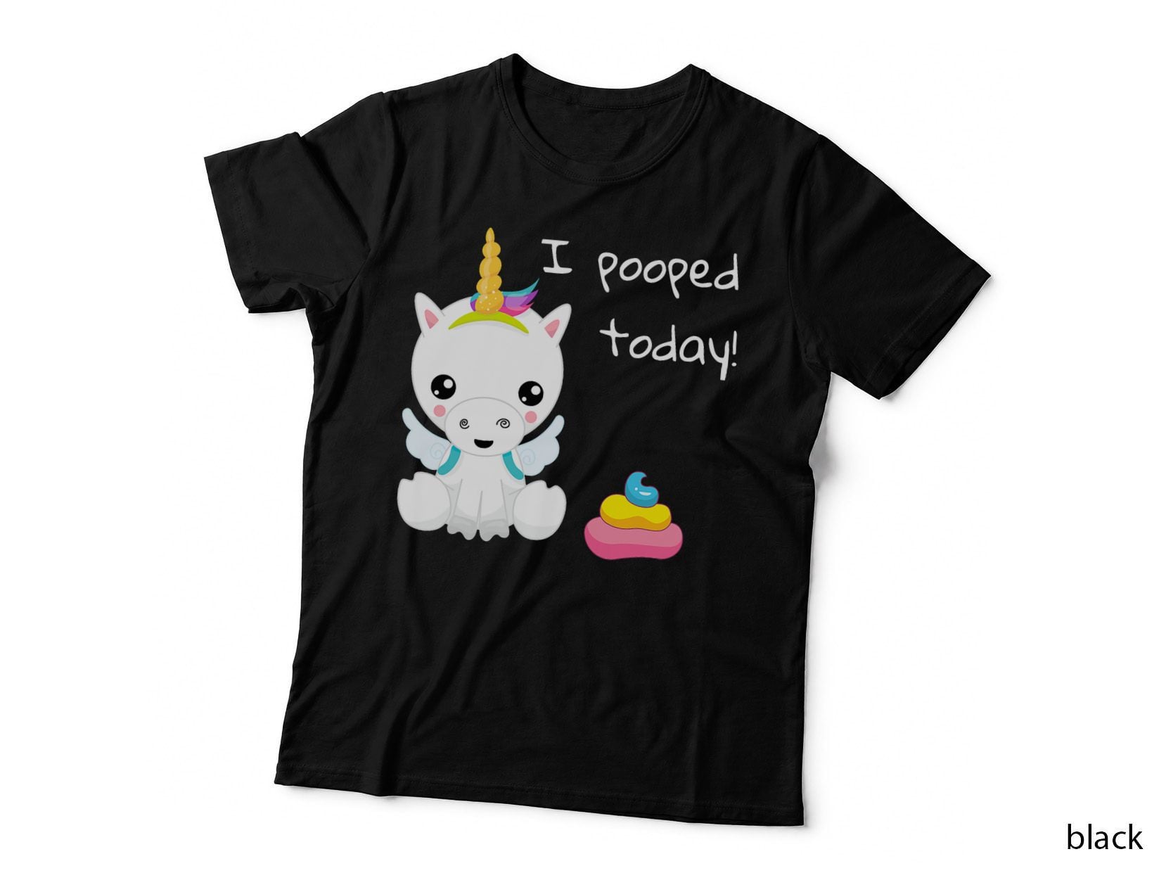 I Pooped Today Cute White Unicorn T-Shirt