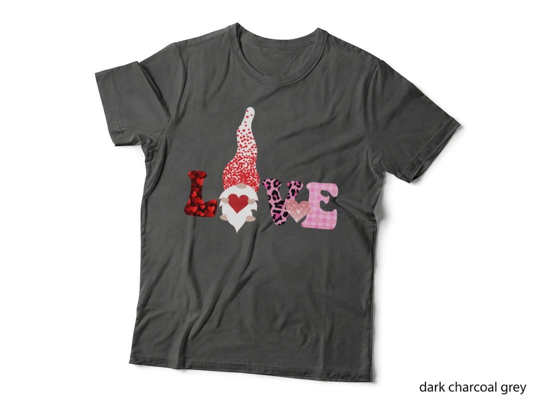 Love Gnome Leopard Hearts Pink Plaid T-Shirt