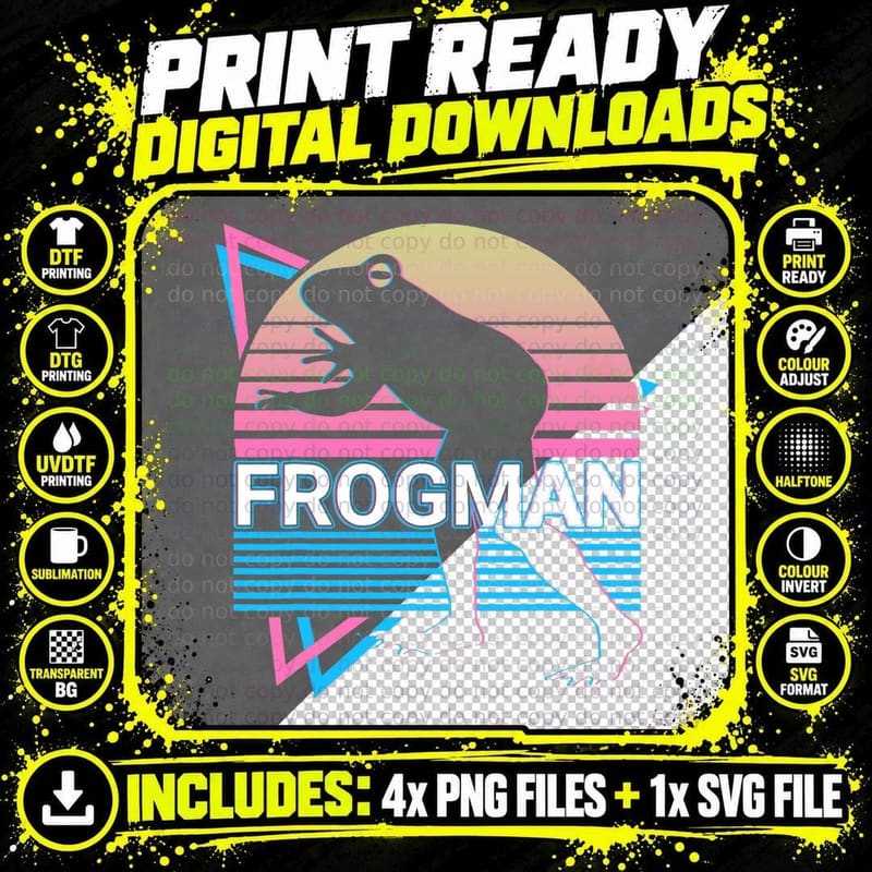 Loveland Frogman Cryptid Cryptozoology T-Shirt Png SVG Digital Bundle