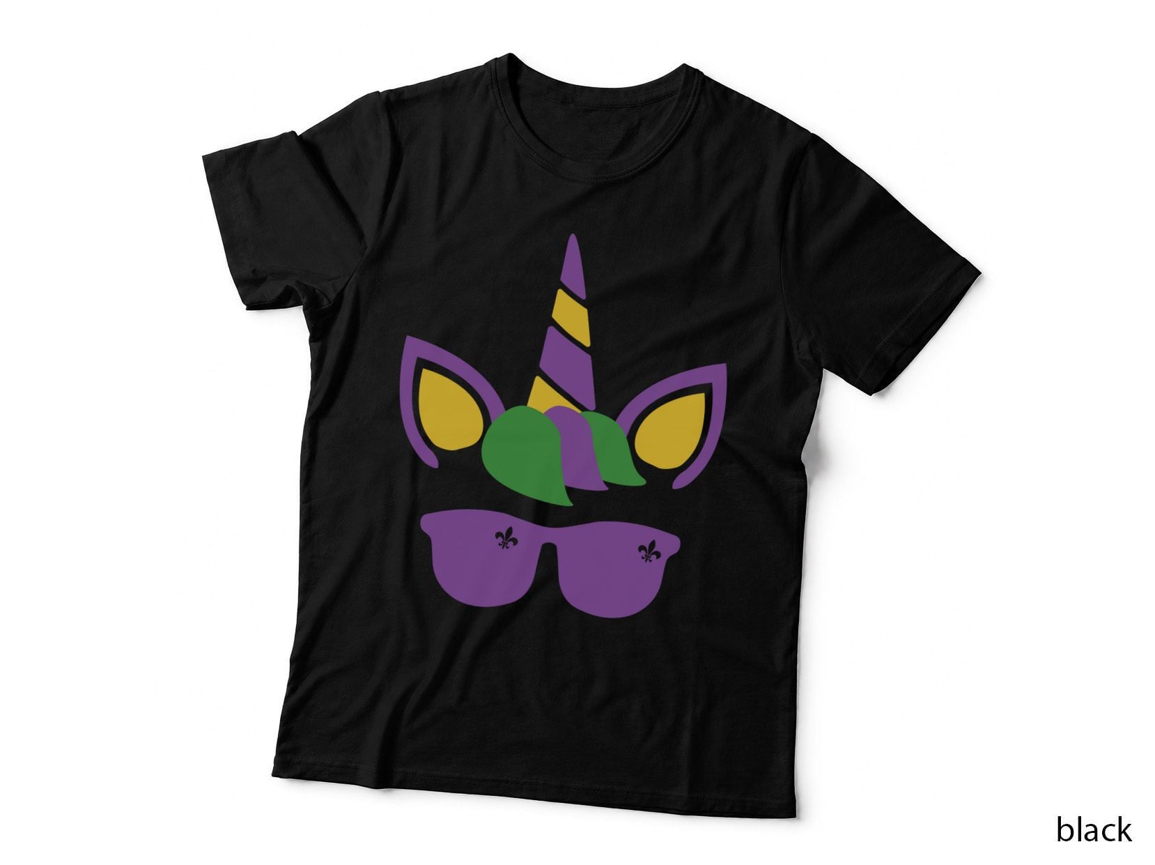 Mardi Gras Unicorn Face Mardi Gras T-Shirt, Mardi Gras Graphic Tee