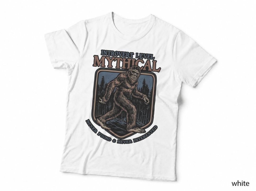 Mythical Bigfoot T-Shirt, Introvert Level Tee, Gift for Introverts