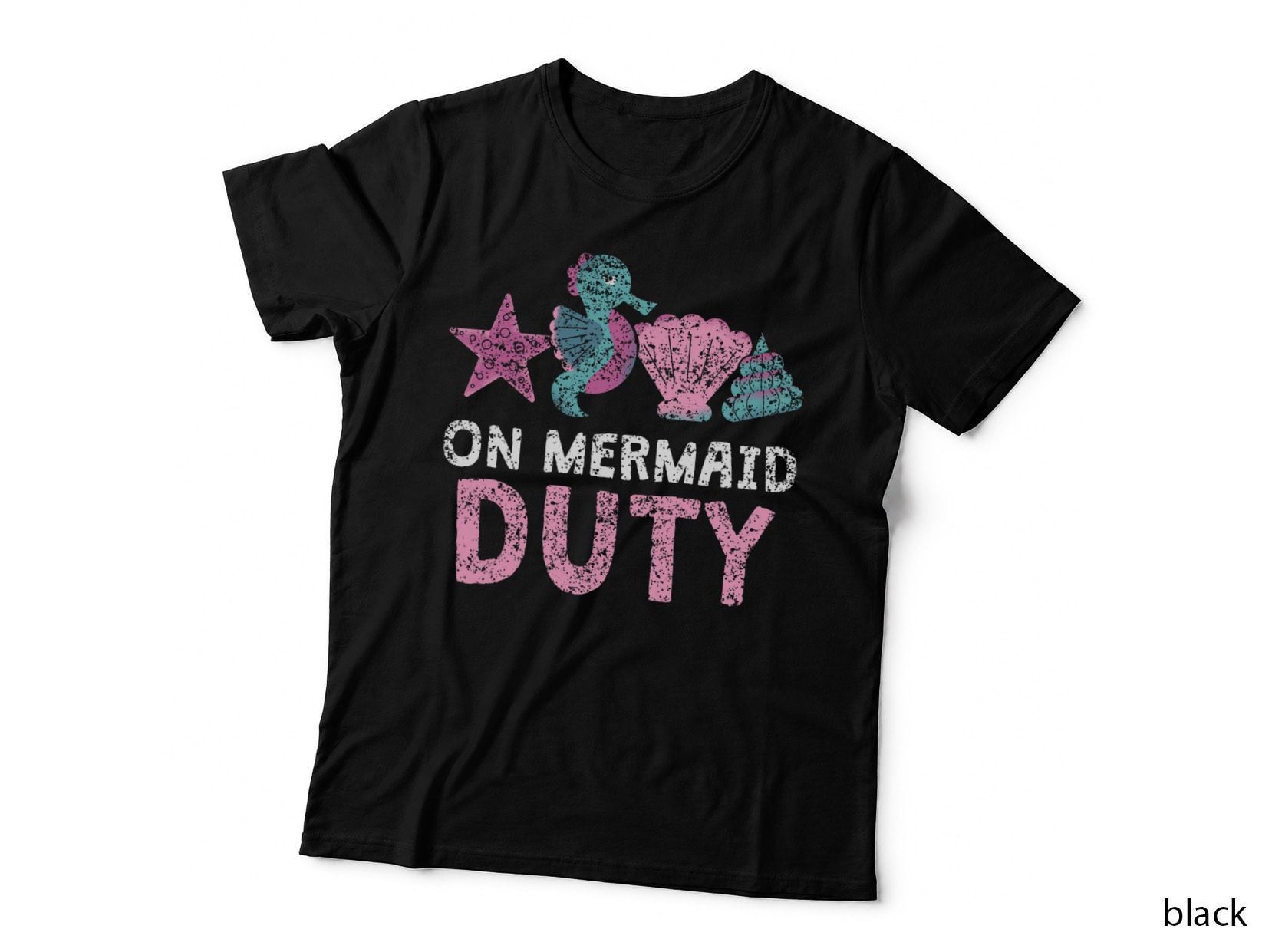 On Mermaid Duty Girl Cute Mermaids Kids T-Shirt